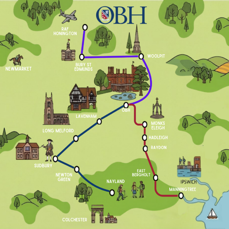 Old Buckenham Hall OBH School Bus Route